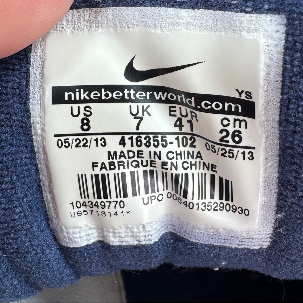 Nike Air Monarch IV 4E Wide Fit Workout Sneakers White Blue‎ Mens 8 416355-102 - Picture 10 of 11
